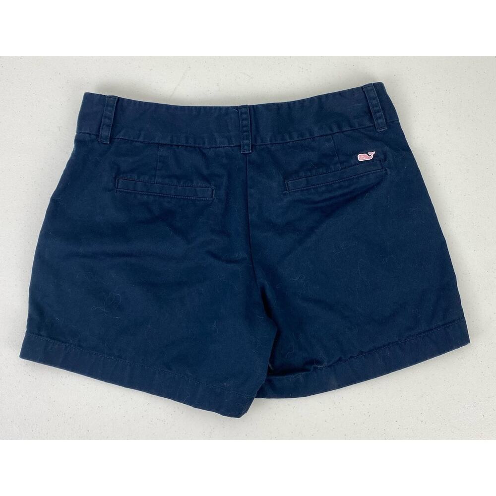 Women Vineyard Vines 4.5" Inseam navy blue cotton chino shorts, 2